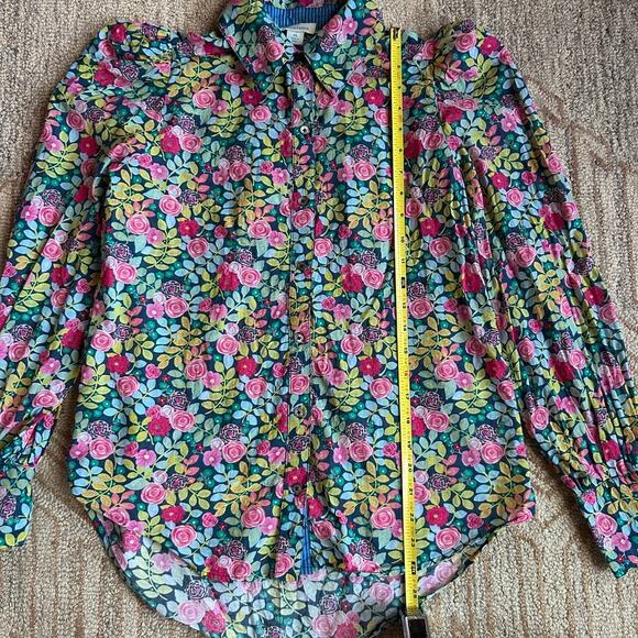prairie blouse floral cotton button up puff sleeve cottagecore XS Sundance - Picture 14 of 14